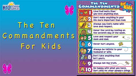 ten commandments for kids youtube